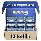 Gillette 5 Men's Razor Blade Refills, 12 Count