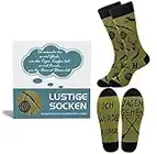 Belloxis Jäger Geschenke für Männer Jagd Geschenke Jäger Socken Hunter Socken Herren 43-46 Jagdsocken Wenn Du Das Lesen Kannst Socken