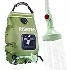 Borsa per doccia solare, Risepro®, 20 l, borsa da campeggio per doccia con acqua calda ad una temperatura di 45 C; soffione rimovibile, flessibile, on/off adatto per campeggio,