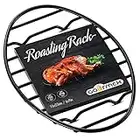 GOURMEX Black Oval Roasting Rack with Integrated Feet | Stainless Steel Kitchen Rack With Non-Stick Coating, PTFE Free | Oven and Dishwasher Safe | Ideal for Cooking, Roasting, Drying, Grilling (15x23cm)