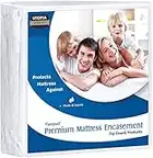 Utopia Bedding Premium Zippered Mattress Encasement (Fits 12 to 15 Inches Mattress, Queen) - Waterproof and Bed Bug Proof Mattress Protector - Six-Sided Mattress Cover