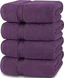 Utopia Towels - 4 Stück Badetücher Set Premium 100% Ringgesponnene Baumwolle - Schnell Trocknend, Sehr Saugfähig, Weiches Gefühl Handtücher, Perfekt für den Täglichen Gebrauch (Pflaume)