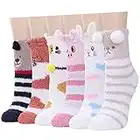 JaosWish Fluffy Socks for Women and Girls, Animal Bed Socks Warm Cosy Thermal Fuzzy Slipper Socks for Winter