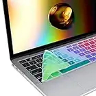 kwmobile Protector Compatible con Apple Macbook Pro 13 / Pro 15 / Pro 17 / Air 13 - Cubierta para Teclado en español Tipo QWERTY Multicolor/Verde/Azul