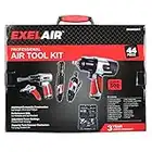 EXELAIR by Milton EX4405KIT (44-Piece Professional Air Tool Accessory Kit) - Impact Wrench, Air Ratchet, Die Grinder, Blow Gun, Air Hammer, Dual Air Chuck, Tire Gauge, and Accessories