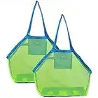 Bolsa Plegable de Malla de Playa, 2 Piezas Bolsa de Juguetes de Almacenamiento para al Aire Libre Natación Piscina Viajes Toallas