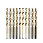 amoolo 5/16" Titanium Drill Bits (10pcs), Premium 4341 HSS Metal Drill Bits for Wood, Metal, Steel, Plastic, Aluminum Alloy