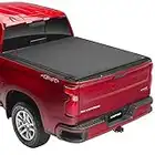 Lund Genesis Elite Roll Up Soft Roll Up Truck Bed Tonneau Cover | 968292 | Fits 2019 - 2023 Chevy/GMC Silverado/Sierra, works w/ MultiPro/Flex tailgate 5' 10" Bed (69.9")