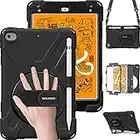 BRAECN iPad Mini 5 Case,iPad Mini 4 Case, Heavy Duty Shockproof Protective Rugged Case with Pencil Holder,Hand Strap,Kickstand, Shoulder Strap for iPad Mini 5th/4th Generation 7.9 Inch for Kids-Black