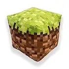 Minecraft Build Cube Shaped Cushion Pillow Bean Bag, Cotton, Green, 40 x 40 x 40 cm