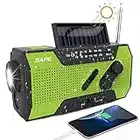 Solar Radio, Kurbelradio AM/FM Wiederaufladbare Dynamo Radio Wasserdicht LED Dynamo Lampe Powerbank f¨¹r Wandern,Camping,Ourdoor,Notfall