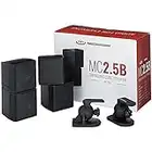 Pure Resonance Audio MC2.5B Dual 2.5” Swiveling Surround Sound Mini Cube Speaker (Pair, Black) (with Brackets)