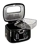 FiNeWaY 2.5L Electric Deep Fat Chip Fryer Non Stick Pan & Safe Basket Handle with Viewing Window 1800W – Adjustable Temperature Control Black