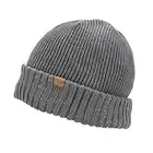 SealSkinz Gorro con puño Enrollado Impermeable para el Clima frío – Gris, L/XL Roll Beanie, Unisex-Adult