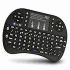 (Upgraded)Rii 2.4GHz Mini Wireless Keyboard with Touchpad,QWERTY,LED Backlit,Portable Keyboard for laptop/PC/Tablets/Windows/Mac/TV/Xbox/PS3/Raspberry Pi .(i8+ Black)