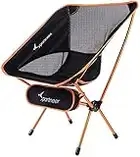 Sportneer 1 Pack Backpacking Chair Ultralight Camping Chairs Lightweight Portable Camping Folding Chair for Camping Hiking Fishing Travel, Orange