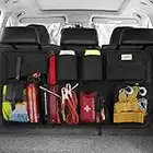 SURDOCA Car Trunk Organizer, 3rd Gen [7 Times Upgrade] Super Capacity Car Organizer, Equipped with Robust Elastic Net, Car Trunk Tidy Storage Bag with Lids, Space Saving Expert-Black