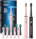 Sonic Electric Toothbrush for Adults - Rechargeable Battery Toothbrush with 5 Modes, 2 Minute Smart Timer, 3 Hours Fast Charge 60 Days Use, Electric Toothbrushes Adults Black Pink