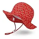 Ami&Li tots Chapeau de Soleil pour Bébé Fille Garçon Nourrisson Enfants Tout-Petit Réglable Large Bord Chapeau Protection Solaire UPF 50 Unisexe - M : Grenades