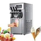 Máquina de helado suave comercial 18L / H, máquina de helado granizado 1200W profesional con pantalla LED, 3 sabores, CE/FCC/CCC/PSE