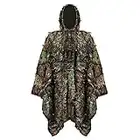 YuanDian Poncho de Camouflage Ghillie Trajes 3D Hoja Protector Bosques Ropa Respirable Traje Al Aire Libre para Caza Woodland Francotirador Caza Ropa Capa Hoja de Arce