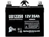 Wilderness Tarpon 100 Kayak Electric Trolling Motor Battery - Replacement for UB12350 Universal Sealed Lead Acid Battery (12V, 35Ah, 35000mAh, L1 Terminal, AGM, SLA)