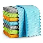 AIDEA Microfiber Glass Cleaning Cloths-8PK, Premium Microfiber Glass and Window Cleaner, Lint Free Quickly Clean Windows, Glasses, Windshields, Mirrors, Stainless Steel-12"x12"