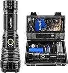 Lumitact Torches LED Super Bright, Rechargeable LED Torch 10000 Lumens XHP70.2, IP67 Waterproof Tactical Flashlight, Powerful Torch for Camping Hiking Emergency Gift