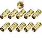 Greluma 10Pcs Adaptador Macho/Hembra Tipo F Macho a Coaxial,Cable Coaxial de Antena de TV Adaptador de Conectores F Conector de Tornillo Tipo F Satélite a Convertidor Macho/Hembra de Antena Coaxial RF