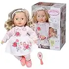 Zapf Creation 706572 Baby Annabell Sophia 43cm- weiche Stoffpuppe mit langen blonden Haaren, rosa Puppenkleidung bestehend aus Kleid, Leggings, Schuhen, Haarband und Bürste.