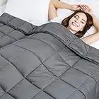 BedStory Coperta ponderata per adulti, coperta ponderata per insonnia antistress 100% cotone pesante con perline di vetro per terapia ansia, autismo sensoriale 152 x 203 cm, 6,8 kg, grigio