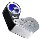 10 x 21mm Mini Folding Illuminated Loupe Jewelry Magnifier Pocket with LED Light, for Gems Jewelry Jewelers Eye Rocks Stamps Coins Watches Hobbies Antiques Gems