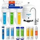 Express Water RO5DX Reverse Osmosis Filtration NSF Certified 5 Stage RO System with Faucet and Tank – Under Sink Water Plus 4 Filters – 50 GPD, 14 x 15 x 5, White