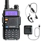 eSynic Professional UV-5R Radio Walkie Talkie Dual Band VHF/UHF 2 Way Radio Long Range with LED Display 128 Memory CH Supports Radio VOX Function with Flashing Alarm & USB Charge Base For Working etc