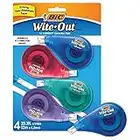 BIC Wite-Out Brand EZ Correct Correction Tape, 19.8 Feet, 4-Count Pack of white Correction Tape, Fast, Clean and Easy to Use Tear-Resistant Tape Office or School Supplies