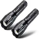 KEPEAK 1000 Lumen-Taschenlampen, 2pcs Sets LED-Taschenlampe Batteriebetrieben, Zoombar Helle Klein Taschenlampen, 5 Lichtmodi, Wasserdichte Handleuchte für Camping, Outdoor, Wandern, Notfall etc