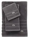 Lacoste Croc Towel, 100% Cotton, 650 GSM, 16"x30" Hand Towel, Cliff