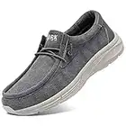 LARNMERN Zapatos Antideslizantes Hombre Hostelería Zapatillas de Cocina Calzado de Trabajo Loafer Casuales Canvas sin Cordones 41 EU GIRS