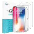 SYNCWIRE [3 Pies Protector Pantalla para iPhone 11 Pro/XS/X - [Antiarañazos, Antihuellas, Sin Burbujas] HD Cristal Vidrio Templado con [9H Dureza] [2.5D Borde Redondo] 5.8 Pulgadas