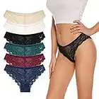 LEITNIAS Women's Underwear Lace Panties Low-waist Soft Stretch Bikini Panties Lace Briefs for Women Pack of 6