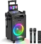 Karaoke Machine, Bluetooth Speaker PA System for Adults & Kids with 2 Wireless Microphones, 8'' Subwoofer, Wireless Singing Machine for Christmas Party, Wedding, Gathering(VS-0866)