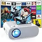 HOMPOW Projector, Native 1080P Full HD Bluetooth Projector with Speaker, 9500 Lumens Outdoor Portable Movie Mini Projector Compatible with Laptop, Smartphone, TV Stick, Xbox, PS5