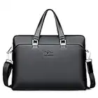 OCCIENTEC Sac Business Femme Homme Sac Serviette en PU Cuir Sac à Main Sacoche Porte Document (Noir)