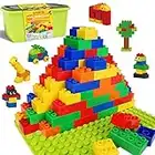 Grandes bloques de construcción compatibles con bloques de construcción Duplo juego de bloques de construcción grandes bloques de construcción para niños pequeños a partir de 2 años con caja de piedra