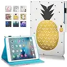 AUSMIX iPad Mini 5 2019 Custodia 7.9 '', iPad Mini 2 Custodia in pelle per iPad Mini 4 Custodia a portafoglio in pelle con funzione di spegnimento automatico, per Apple iPad Mini 1/2/3/4/5 - Ananas