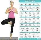 Vive Yoga Poster - Poses for Beginners and Experts - Mat Exercise Home Gym Workout Accessories Set- Double Sided Laminated Flow Chart Accessory - Instructional Guided Routine - for Women, Men