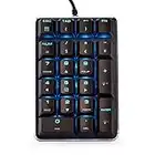 Tastierino numerico meccanico Gateron Interruttore rosso cablato Tastierino da gioco retroilluminato blu ghiaccio 21 tasti Tastierino portatile Layout esteso Black Magicforce di Qisan