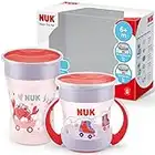 NUK Magic Cup & Mini Magic Cup Trinklernbecher, Duo-Set | auslaufsicherer 360°-Trinkrand | ab 6 Monaten und 8 Monaten | auslaufsicher und BPA-frei | 160 ml & 230 ml | rot