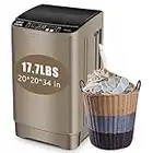 KRIB BLING Full Automatic Washing Machine with LED Display, 17.7 lbs Portable Washer Drain Pump, 10 Programs & 8 Water Levels Selections, Ideal for RV, Camping, Apartment, Dorm, Gold