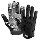 Seibertron G.A.R.G 2.0 Gel Filled Patented Anti-Impact Ultra-Stick Football Sports Receiver Gloves Youth Black XS